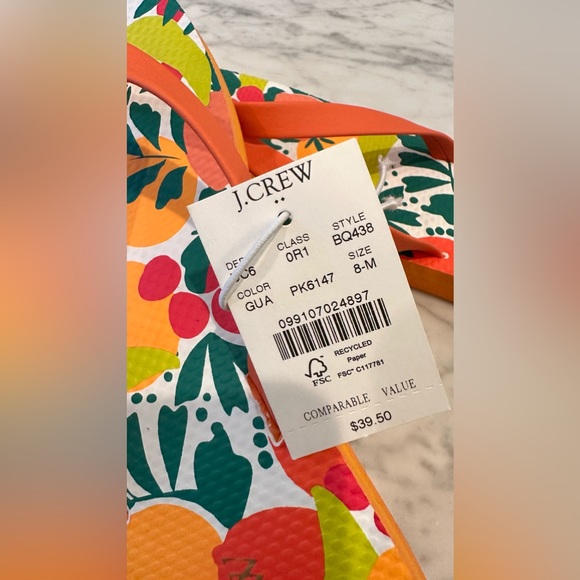 NWT J. CREW Printed FLIP FLOP
Mango Color SIZE 7 , SIZE 8 Flip Flops - Picture 5 of 6